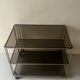 Hi-fi or TV cabinet in wired metal & smoked glass in the Sauze style, 1970