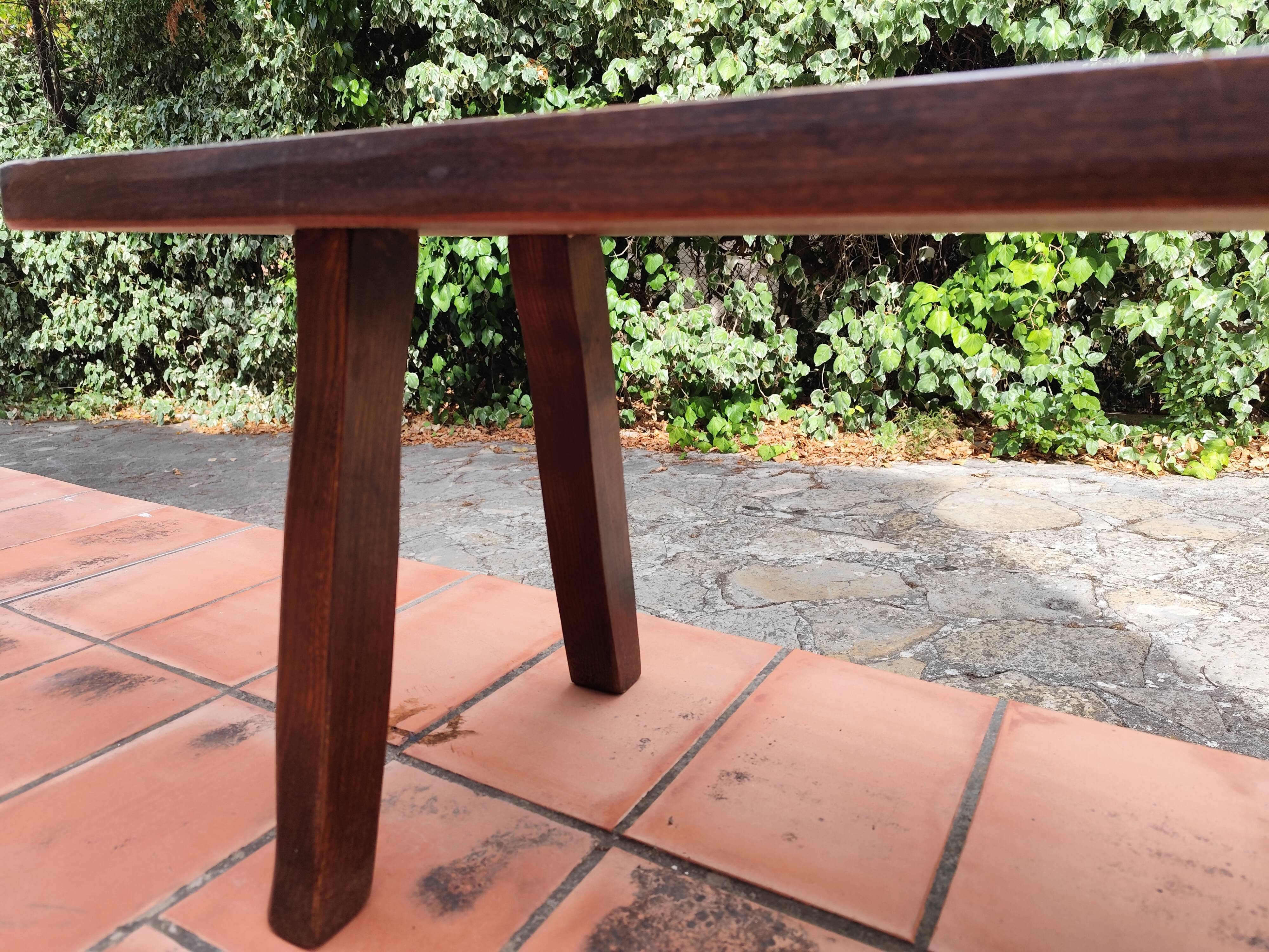Olavi Hanninen bench solid elm brutalist vintage 1950