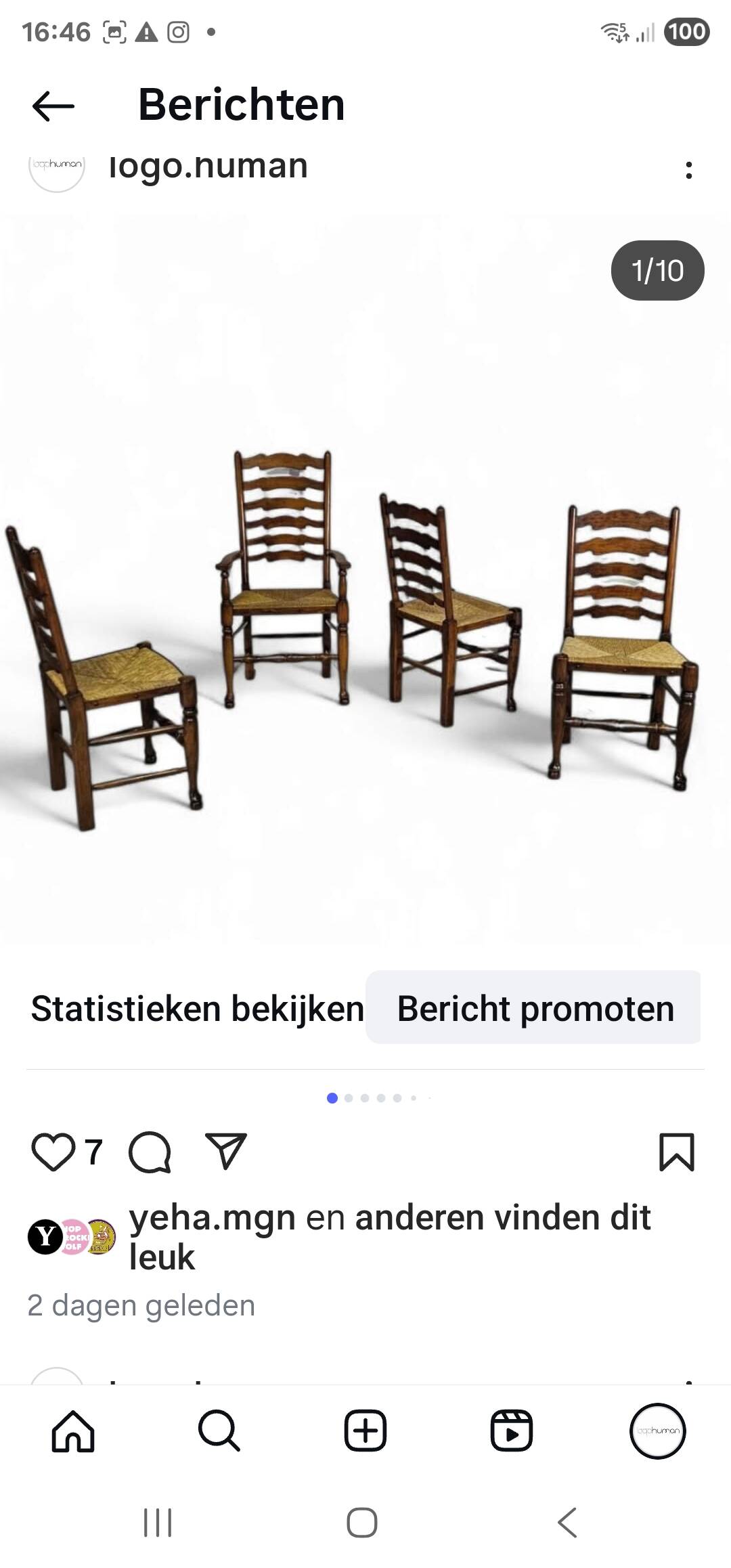 4 x ladder back chairs / 1 x armresrs /with rush sests