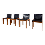 Mid-Century Modern Set of 4 Chairs in the Style of Scarpa, 1970s