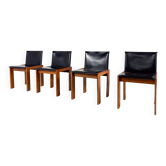 Ensemble de 4 chaises modernes du milieu du siècle dans le style Scarpa, années 1970