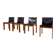 Mid-Century Modern Set of 4 Chairs in the Style of Scarpa, 1970s
