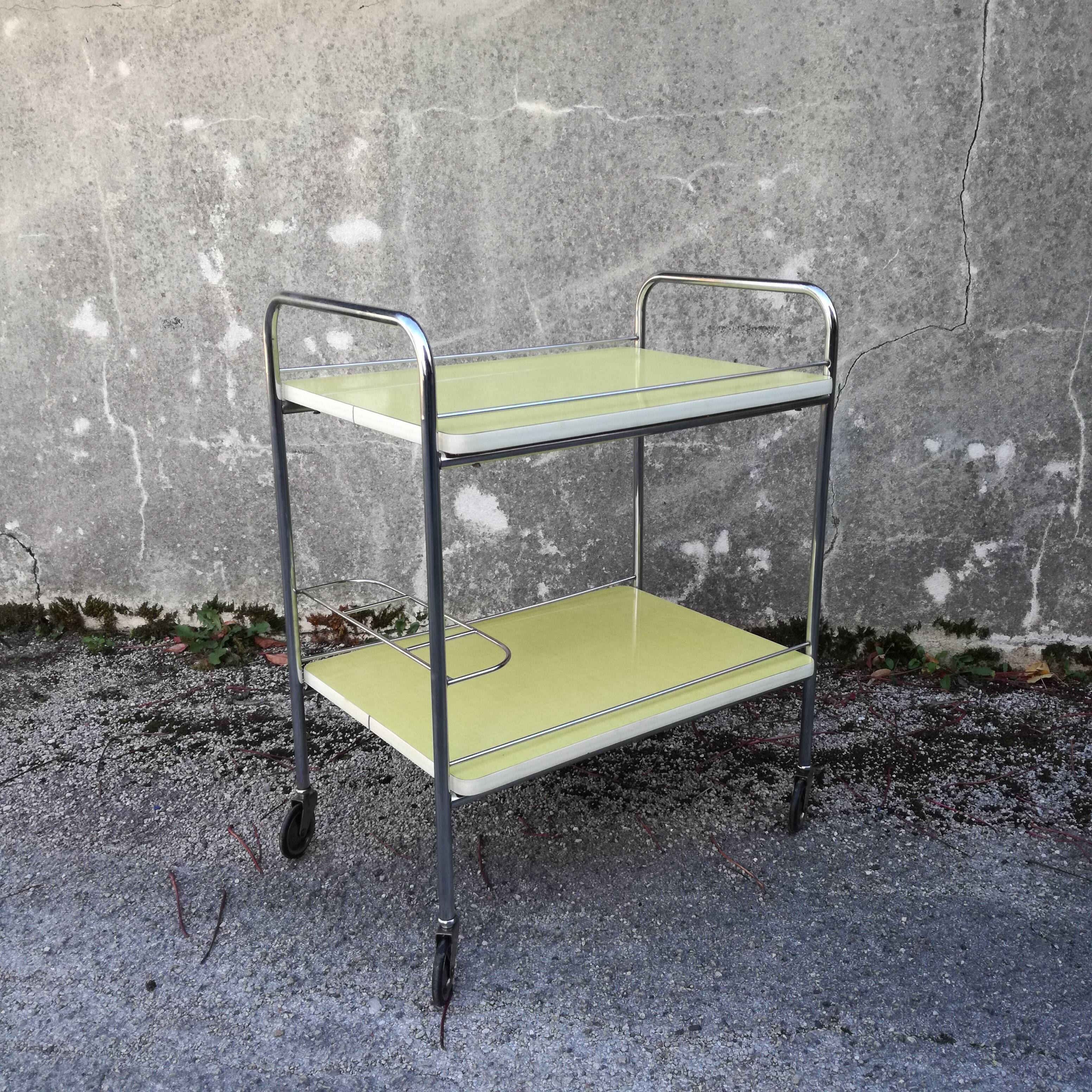 Bar service in yellow formica and white edges