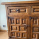 Buffet vintage en bois avec détails en métal, 1950