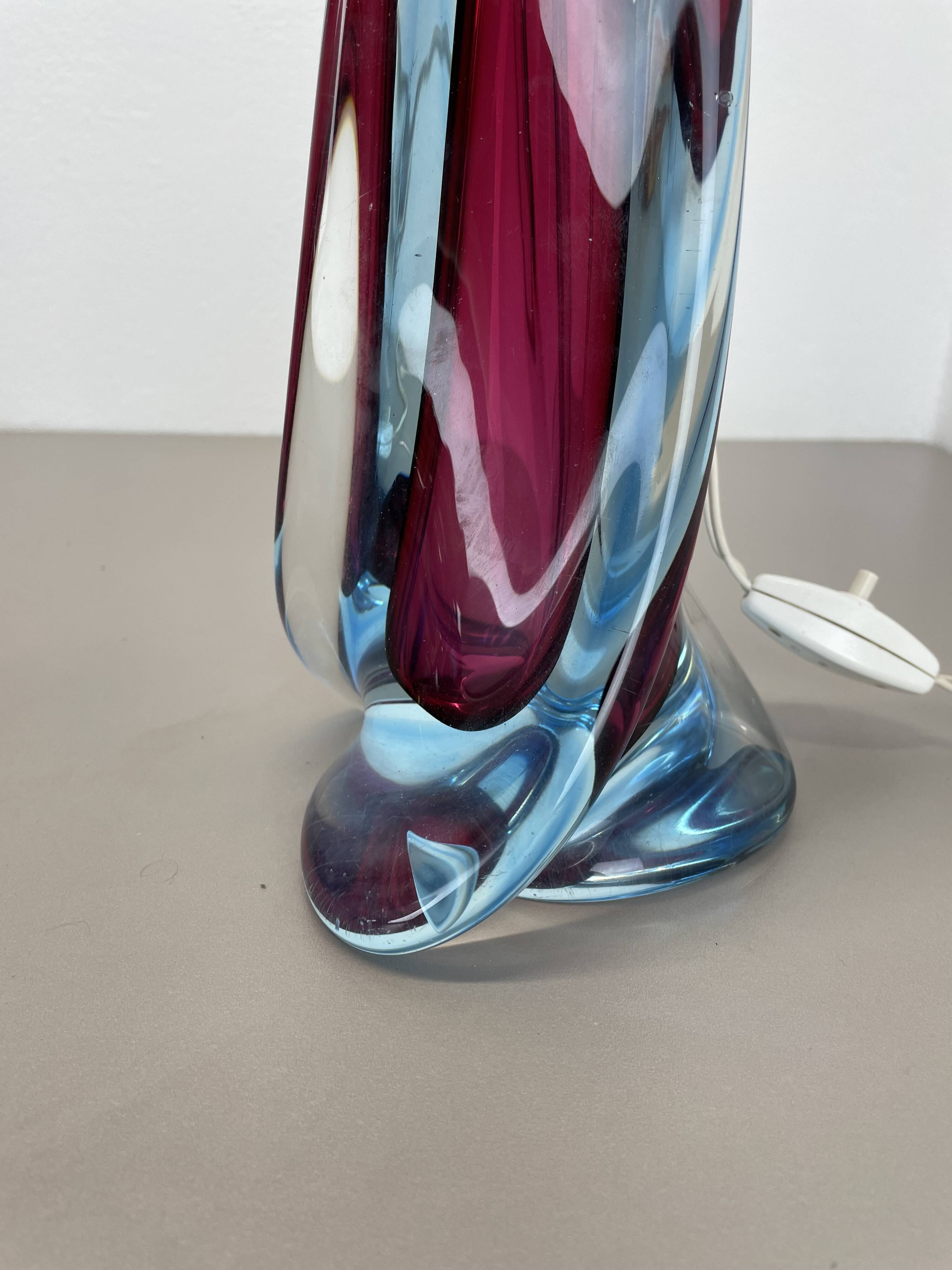 Large 41cm sommerso murano glass flavio poli attr. table light, italy, 1960s