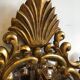 Mirror style baroque oval sculpture wood blown gold leaf