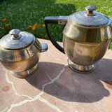 Art Deco silver-plated coffee and sugar bowl set