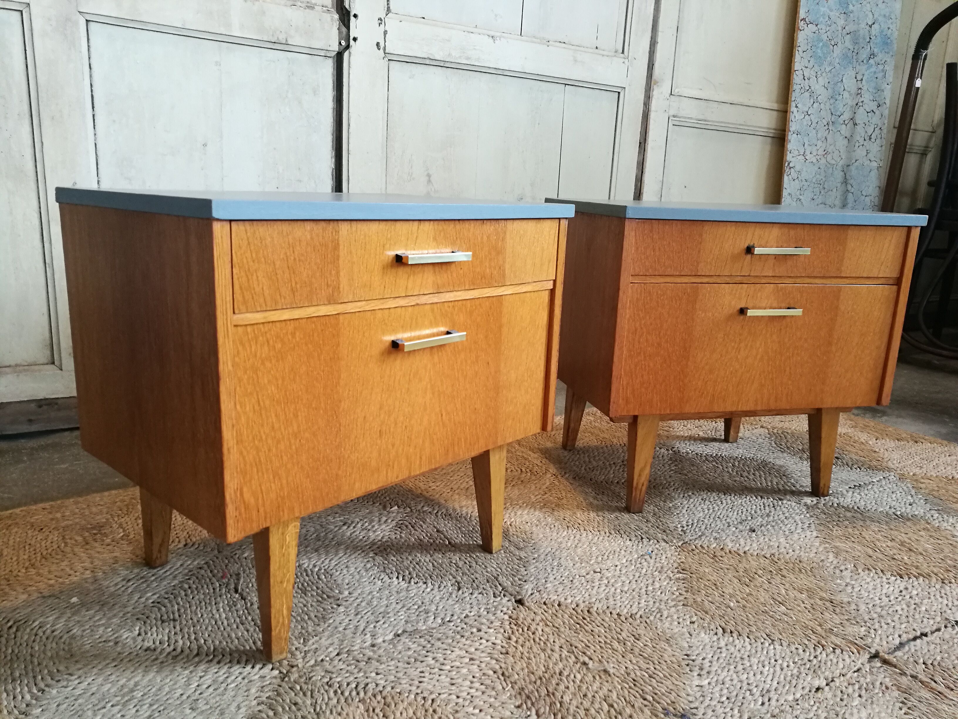 Pair of vintage bedsides