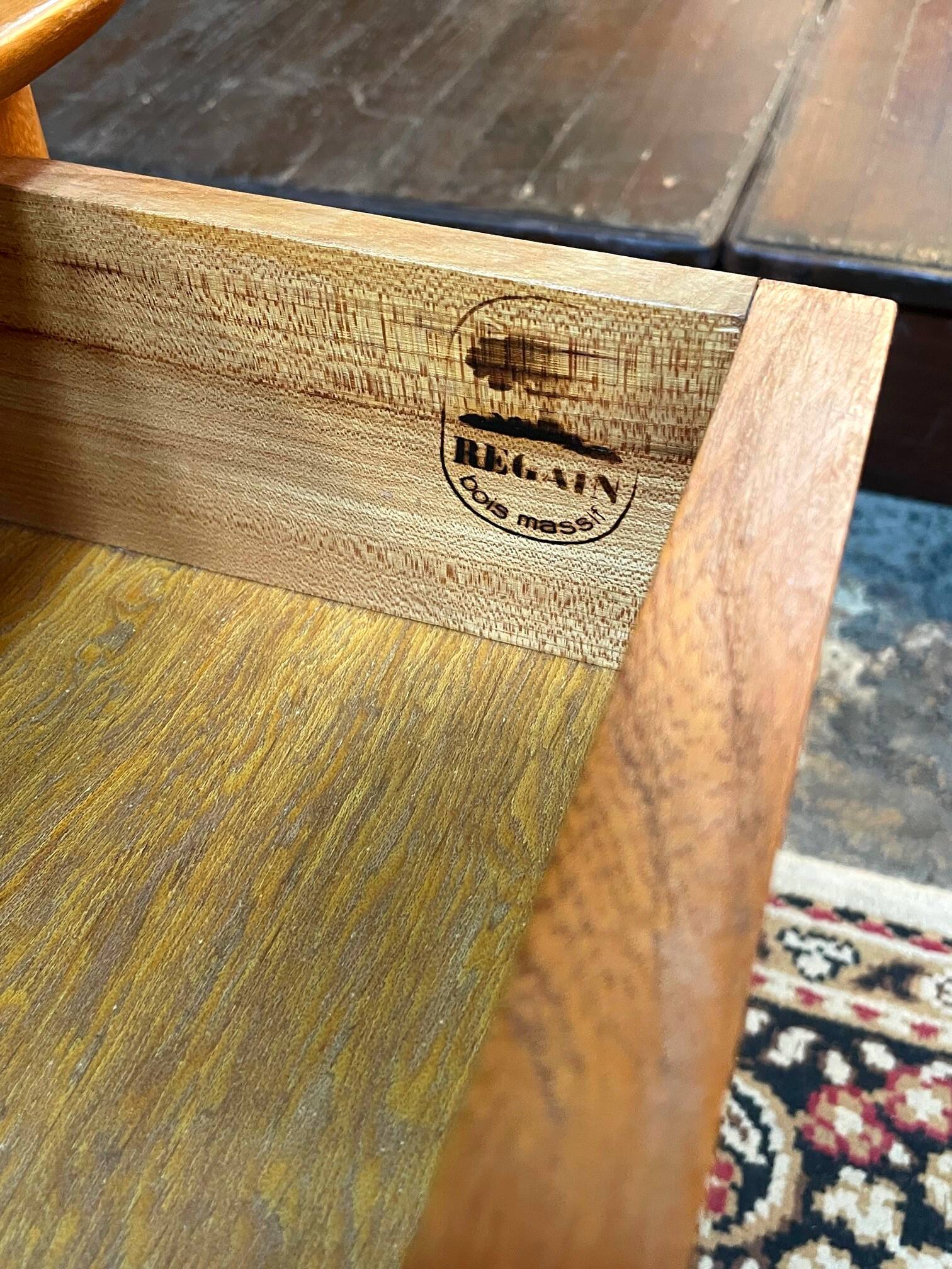 Vintage bedside tables from Maison Regain, 1980s, stamped.
