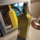 Glazed yellow stoneware bottle, 20th century.