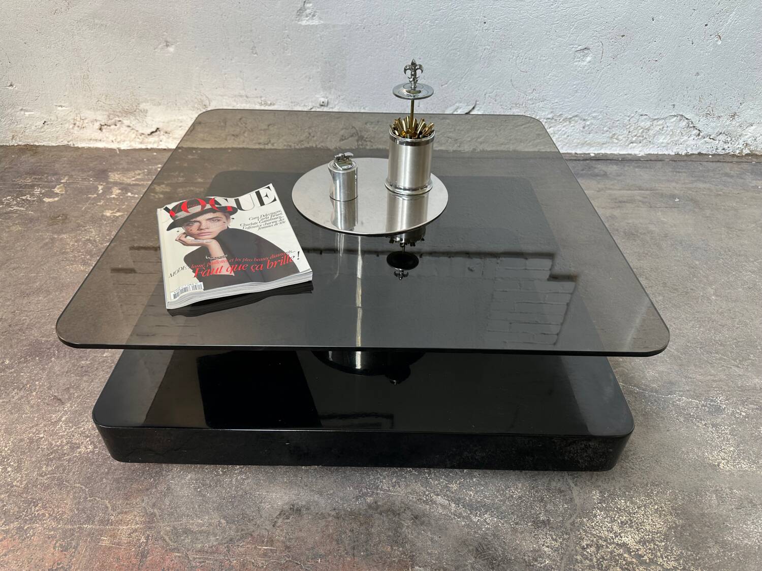 Table basse carrée design Marco Fantoni pour Tecno