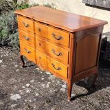 Louis XV style crossbow commode in cherry wood