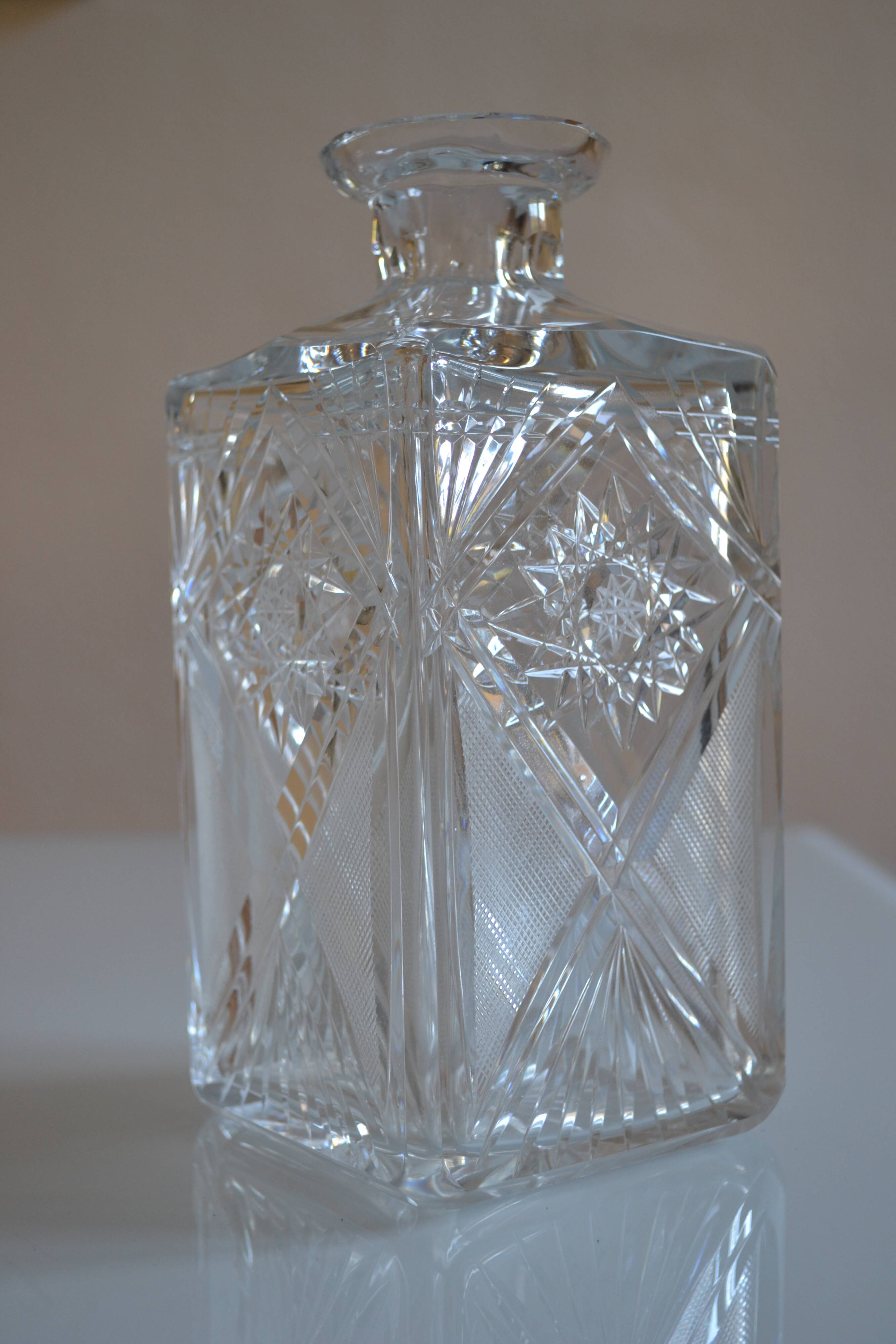 Cut crystal whisky decanter