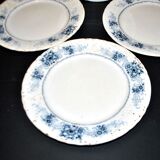 Sarreguemines set of 4 antique Aïda flat plates in earthenware from Sarreguemines U&C 19th century.