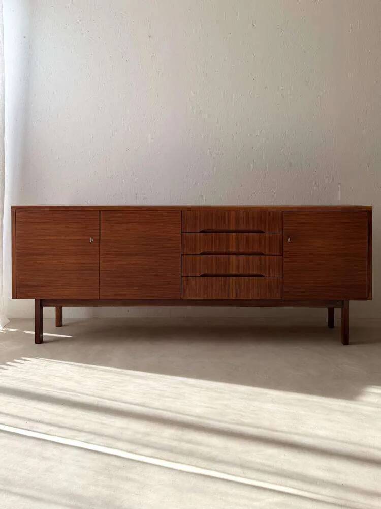 Vintage minimalist sideboard 1960s walnut
