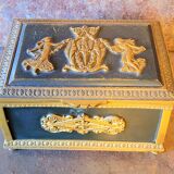 Old vintage box in gilded bronze empire