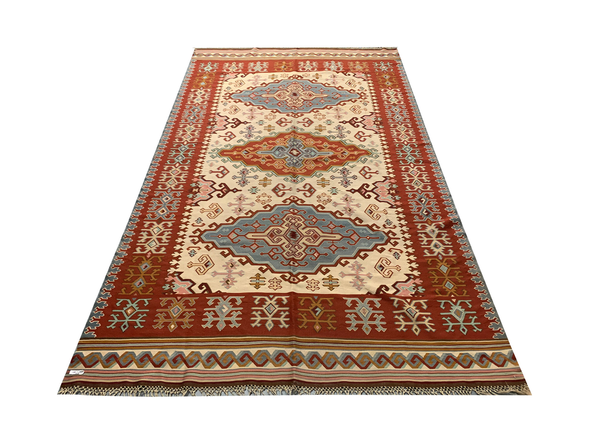 Handmade oriental serbian kilim, handmade flat-woven wool rug- 180x300cm