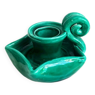 Vallauris style glazed hand candle holder