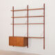 Teak wall unit 6 shelves with desk and cabinet