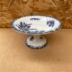 Antique White Porcelain Cake Dish Compotier Vintage Flower Decor