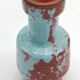 Petit vase design rouge sang de bœuf et bleu turquoise