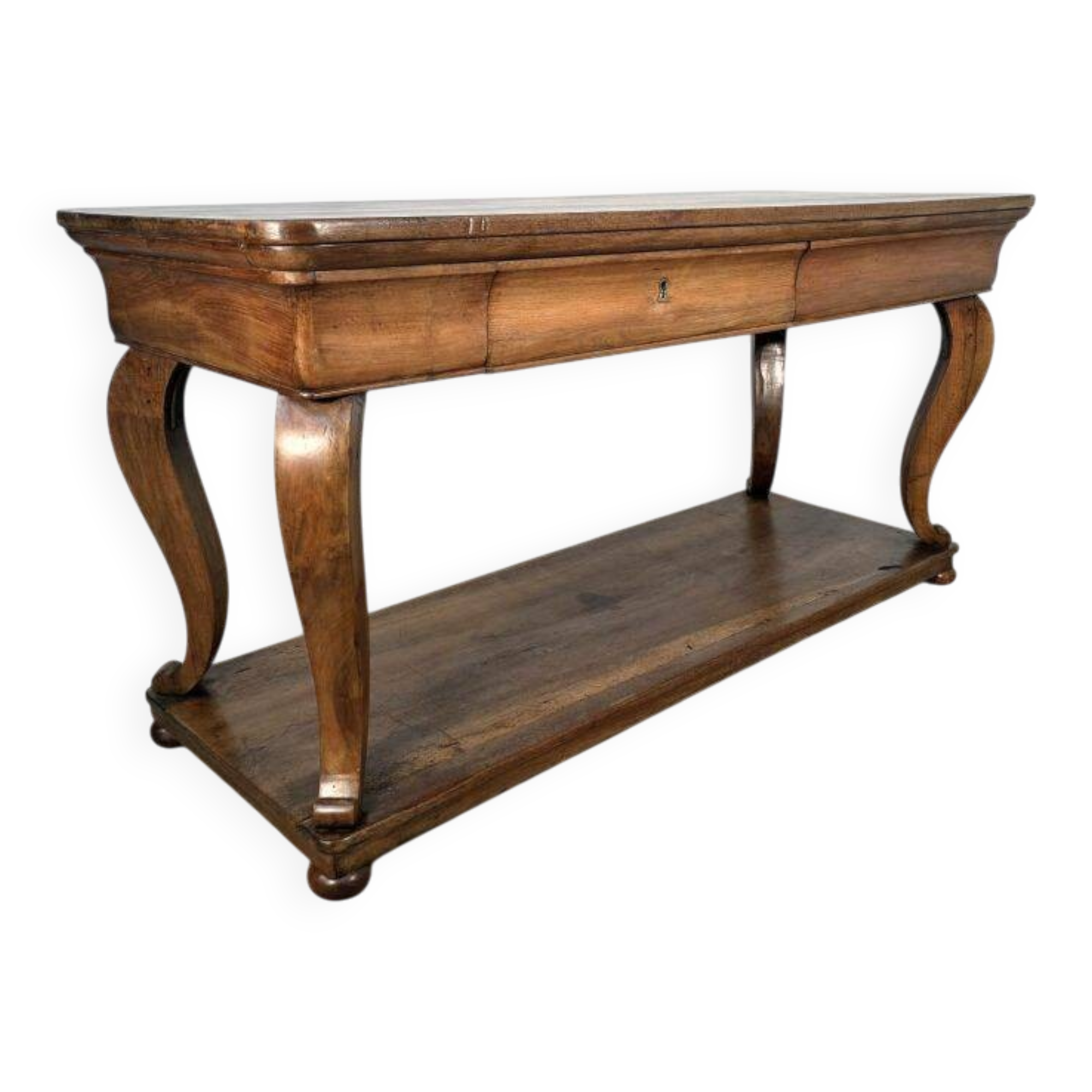 silk table in walnut from the Restoration period