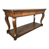 silk table in walnut from the Restoration period