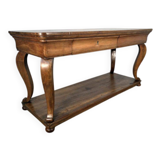 silk table in walnut from the Restoration period