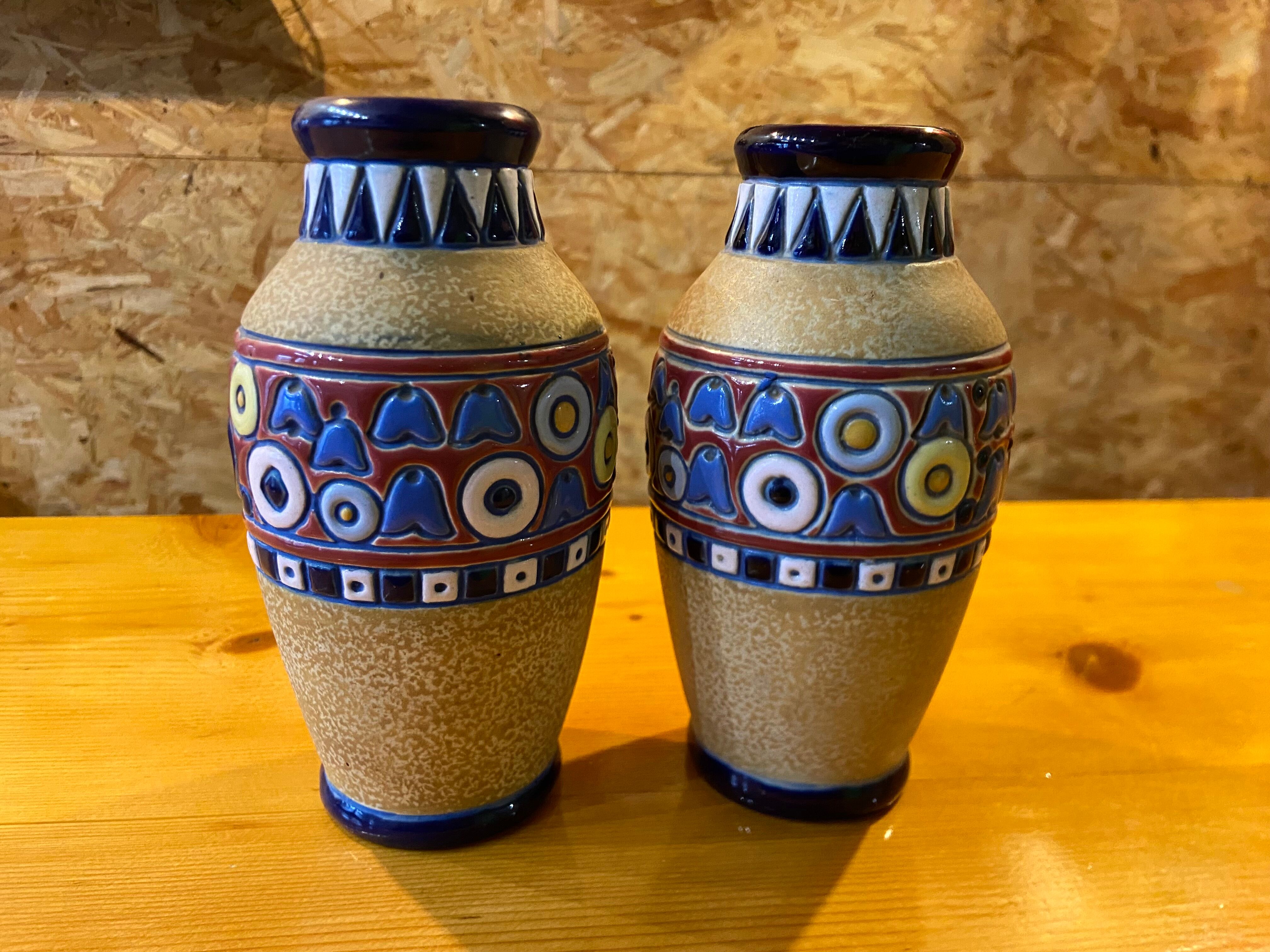 Pair of art-deco amphora vases from Czechoslovakia