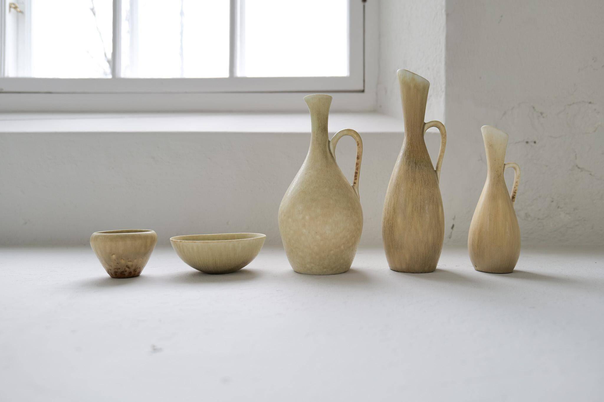 Group of 5 Mid-Century Modern Vases Rörstrand Sweden 1950