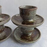 Sandstone shells signed Chantal - Thierry Robert vintage pottery
