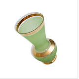 Granita glass green and gold vintage vase