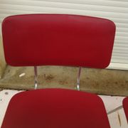 2 chairs in red skaï metal struxture 70s