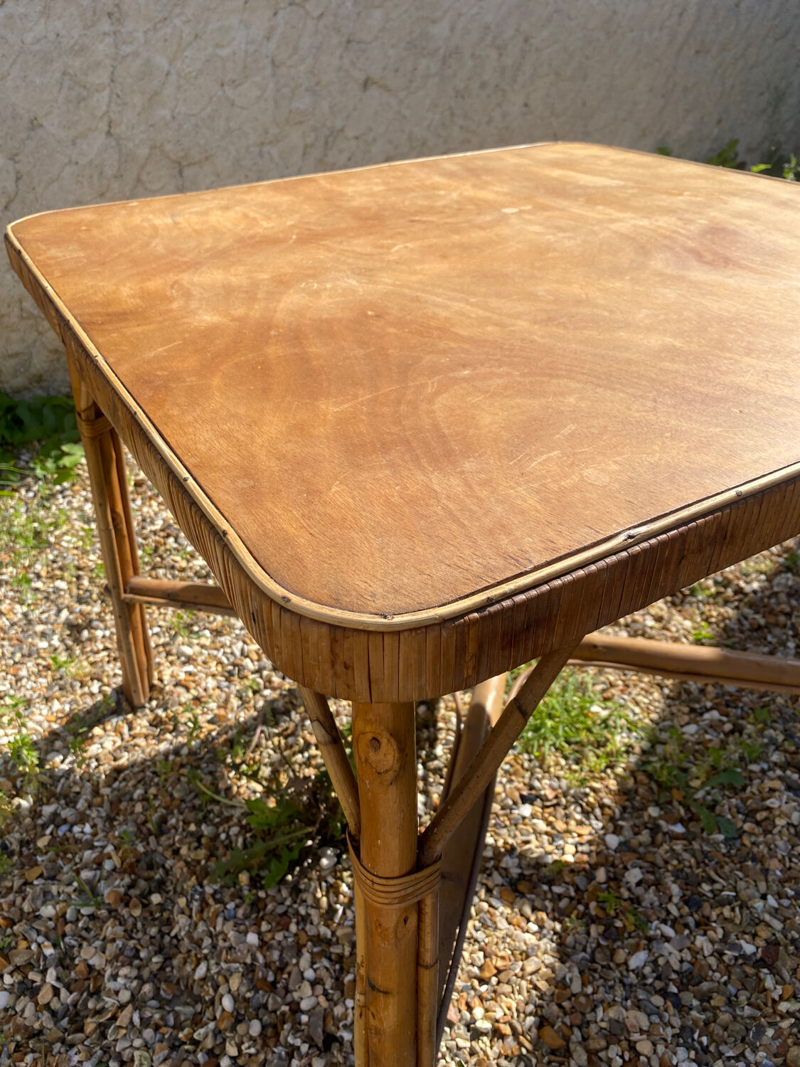 Vintage rattan table