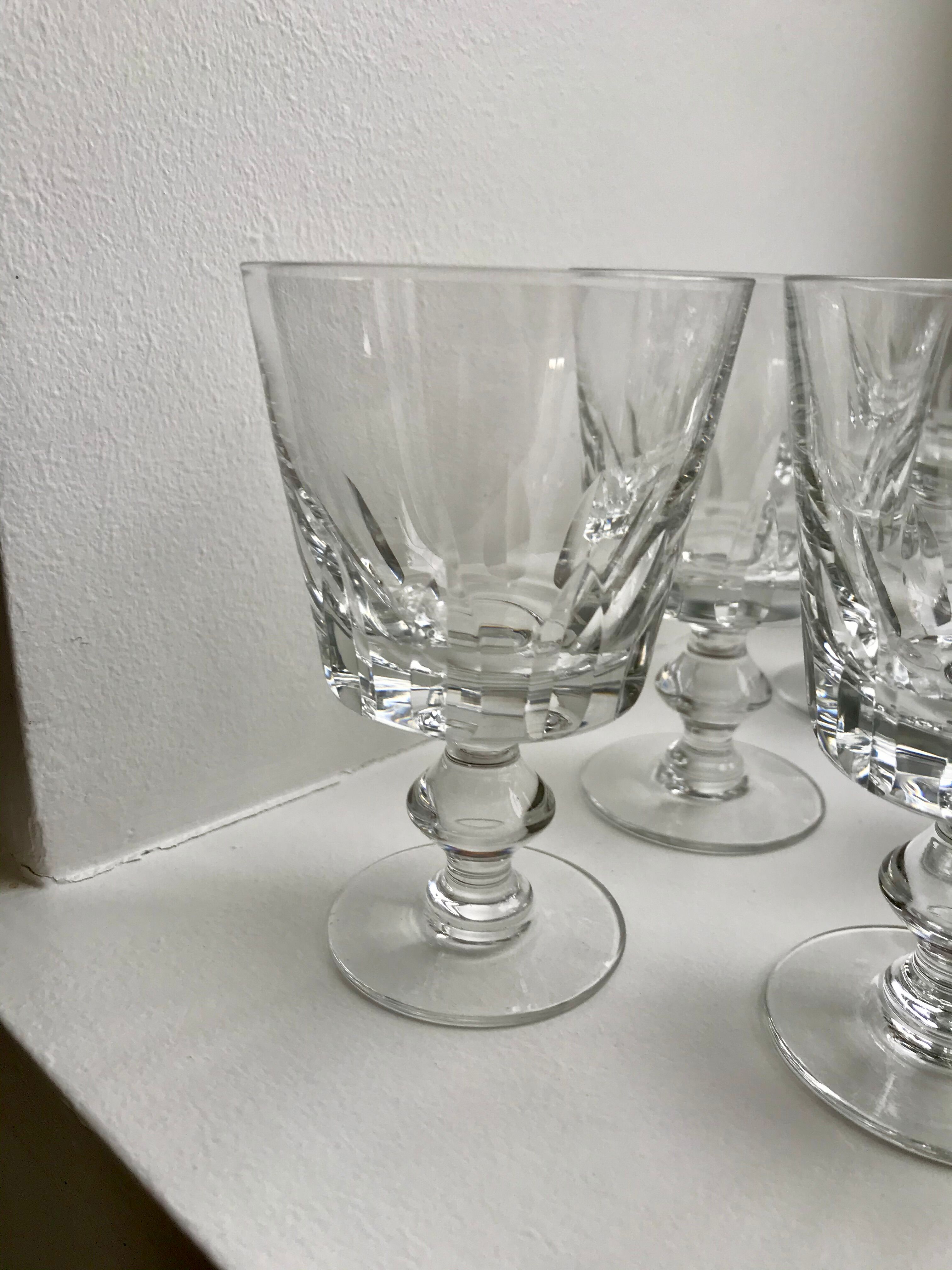 Lot de 9 verres à vin en cristal début XXème