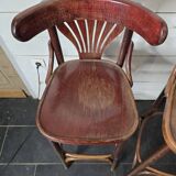 Pair of bistro stools with backrest