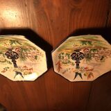 Two octagonal plates cottard earthenware from nevers