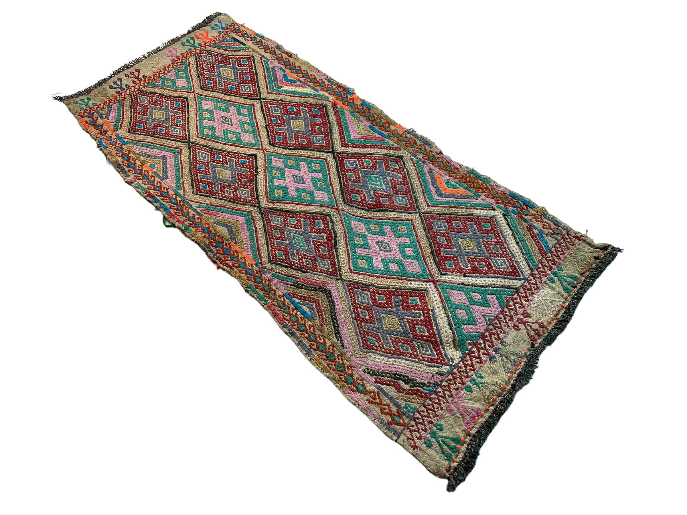 Vintage Turkish KIlim Rug , 103 x 45 cm