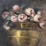 HST painting "Composition with roses" 19th/20th century with frame
