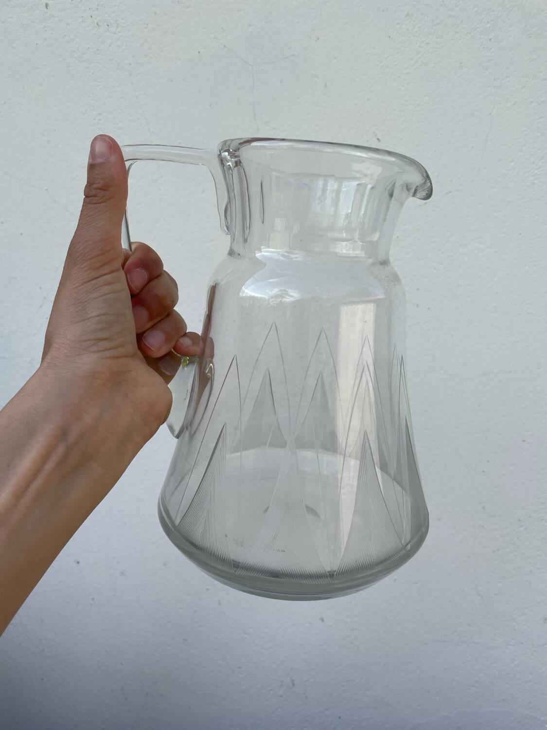Art Deco glass pitcher