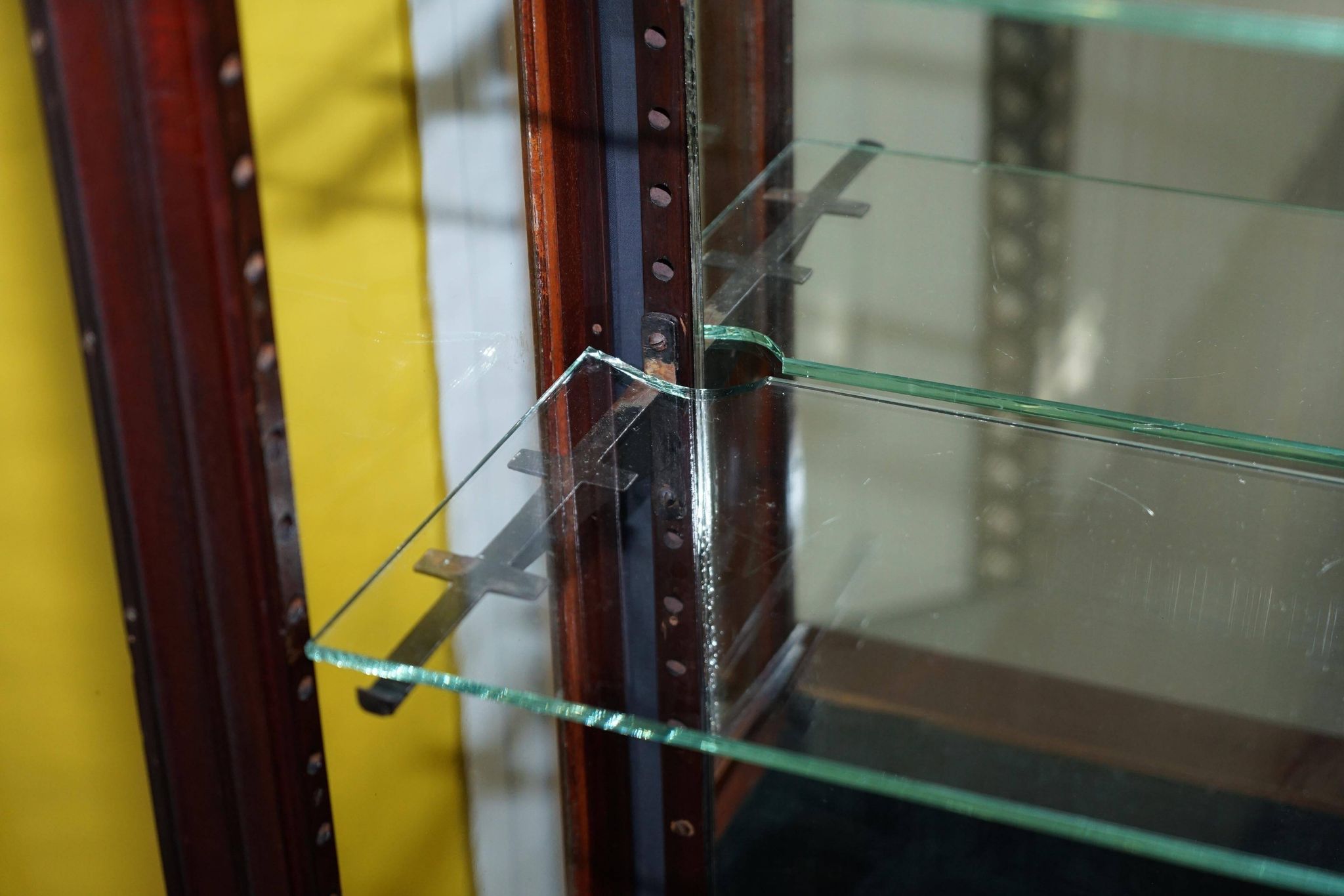 Rare glass-fronted Victorian apothecary cabinet.