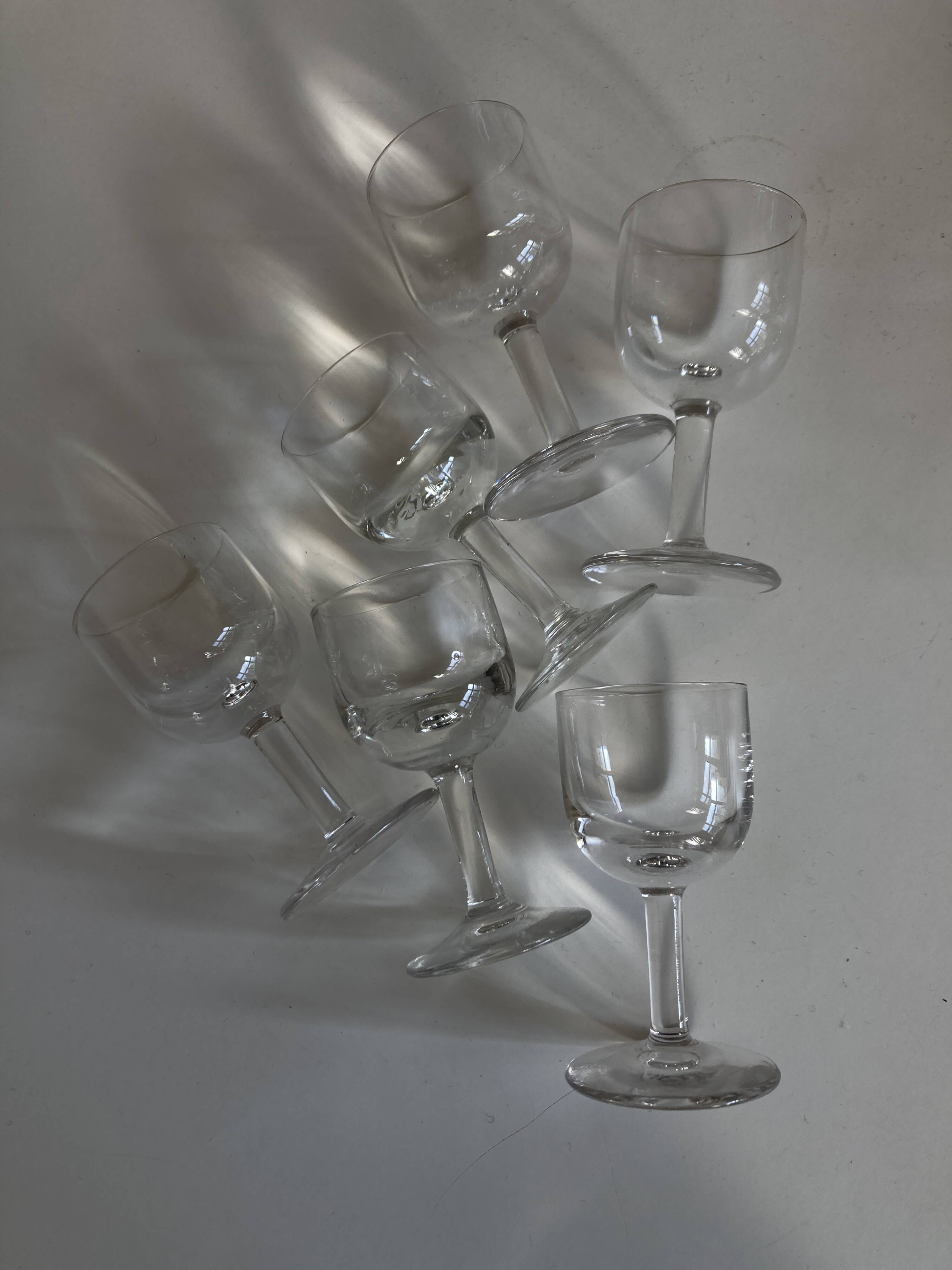 Set of 6 tulip-shaped thieves' glasses, 1950s, XXS, bistro counter