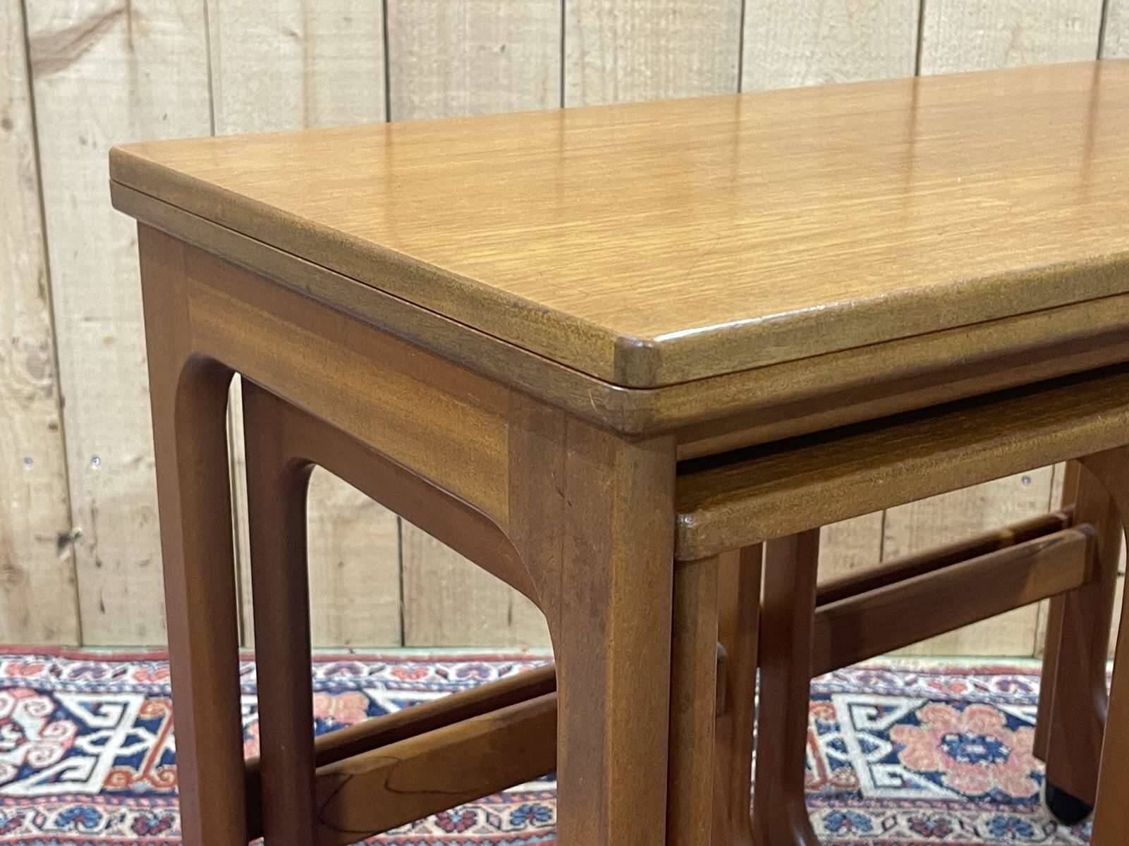 English teak folding nesting table from the 70s