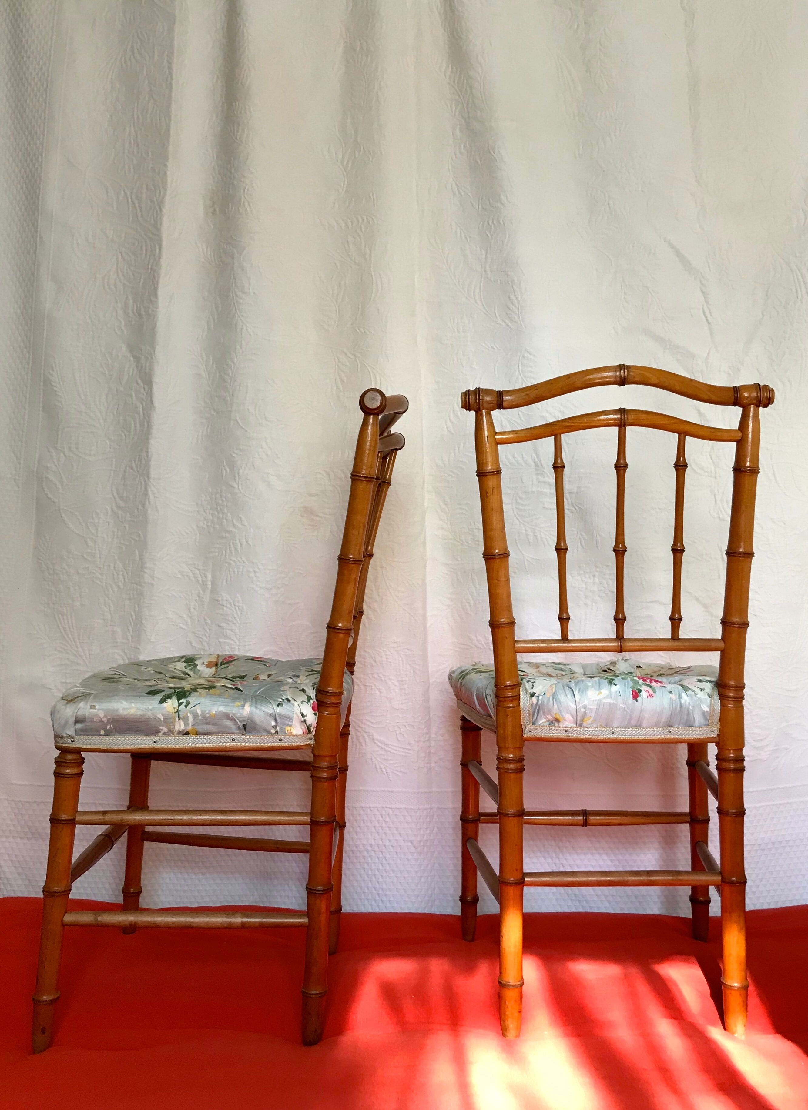 Pair of chairs bamboo collection Napoleon III