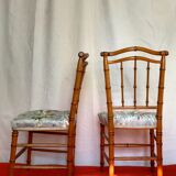 Pair of chairs bamboo collection Napoleon III