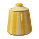 Pot à couvercle rayé jaune et blanc