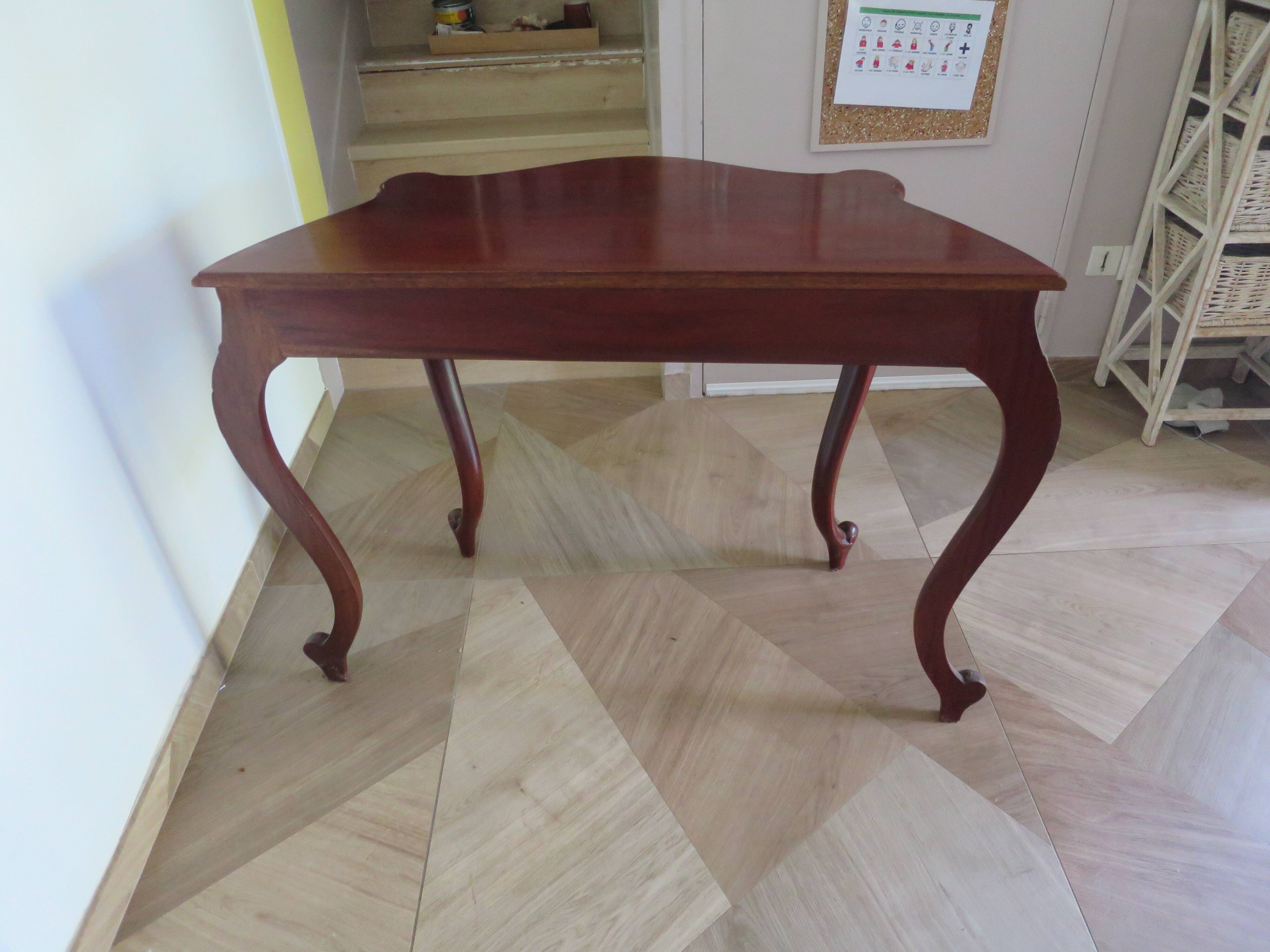 Console with curved legs - mahogany - Louis XV style - carved wood