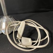 Art Deco table lamp – Silver bronze & pressed/molded glass