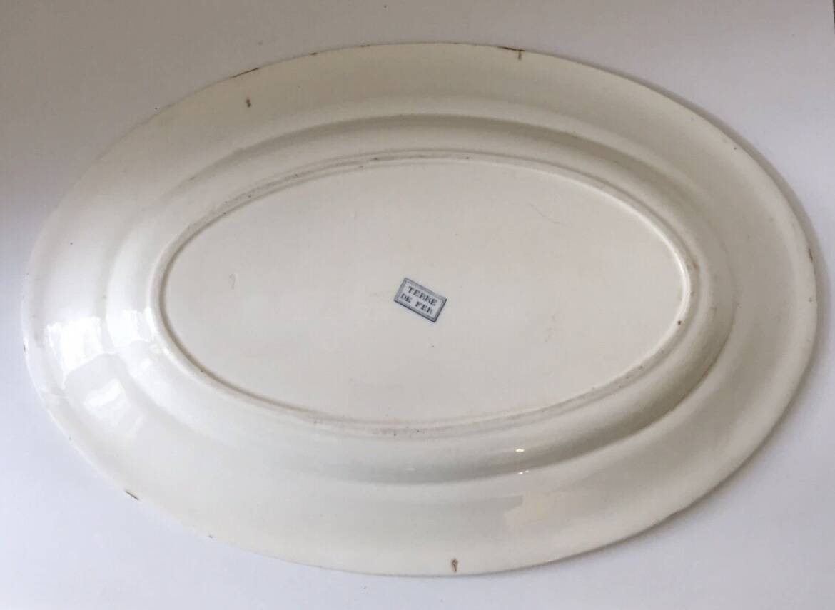 Longwy Terre de Fer bird serving dish? 19th century