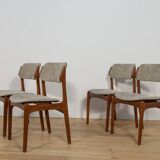 Mid-Century Model 49 Dining Chairs in Teak by Erik Buch for Odense Machine Gunning, 1960s, Set of 4